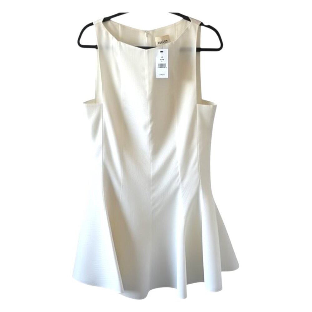 KHAITE Mags Silk Gazar Mini Dress in Chalk White - Size 8 - NWT - Picture 2 of 10